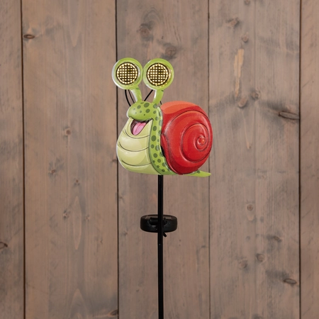 Anna's Collection Tuinsteker Solar Slak Rollende Ogen 75cm