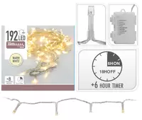 Batterijverlichting 192 LED 14,5m WW Transparant