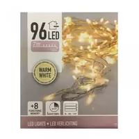 Batterijverlichting 96 LED 7m Transparant Snoer