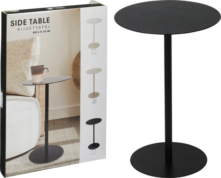 Bijzettafel Metaal Rond H.53cm Zwart
