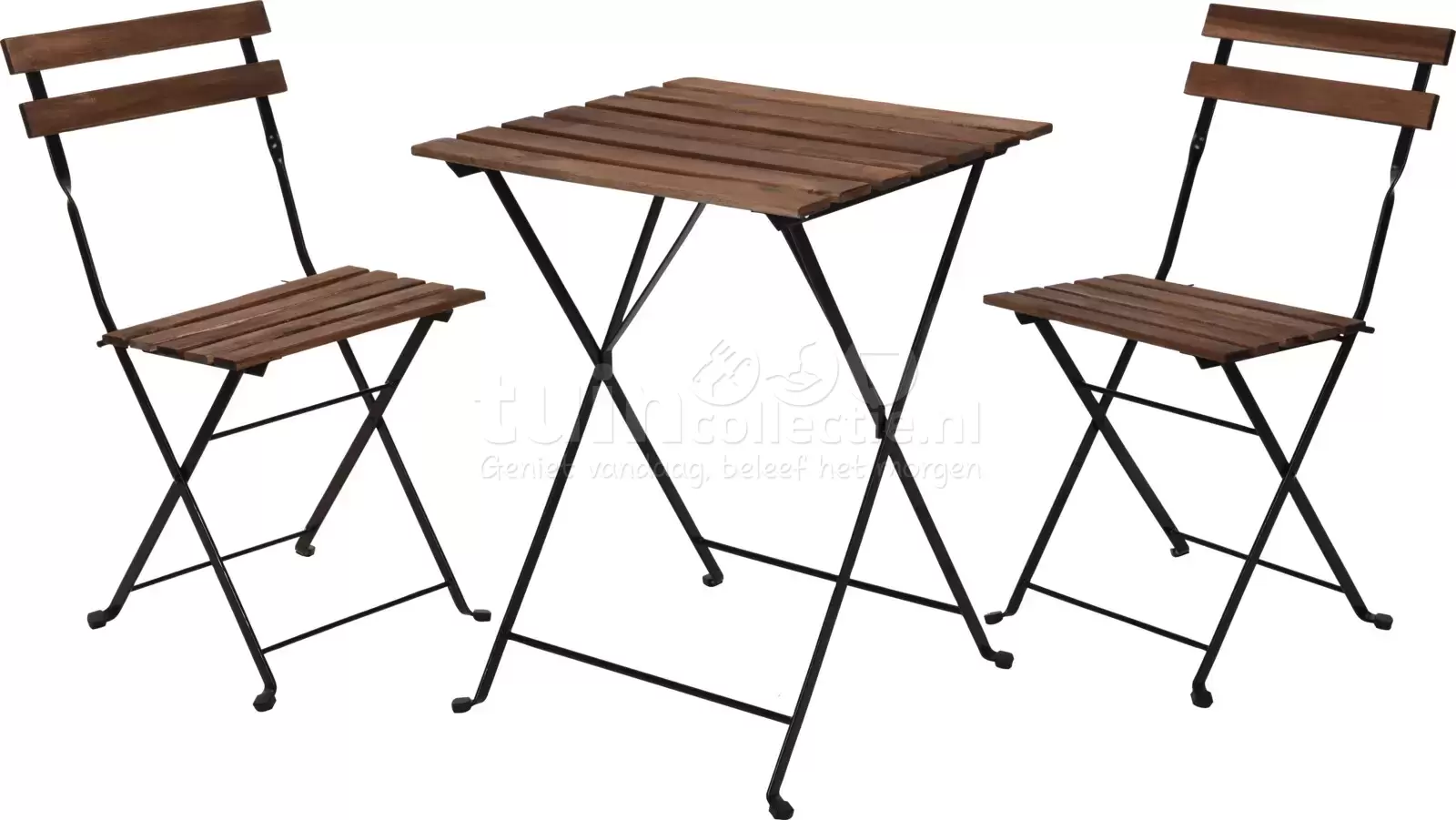 Speeltoestellen Aankoop Opsommen Bistroset Valance | 3-delig | Zwart Staal en Hout - Tuincollectie.nl