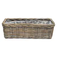 Bloembak Rotan Antiek grijs 60cm