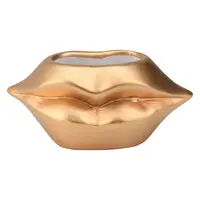 Bloempot Lippen Goud 18x9cm