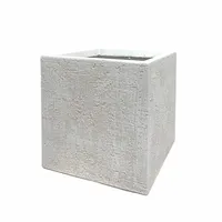 Bloempot Scratched Cube Wit 50x50cm