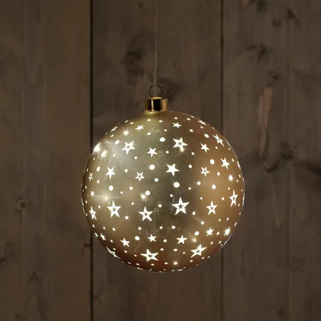 Bol met Sterren 12 LED Ø15cm Goud