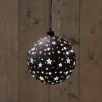 Bol met Sterren 12 LED Ø15cm Zwart