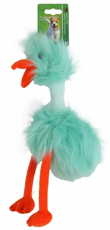 Boon Hondenspeelgoed Fluffy Bird met Pieper Blauw 35cm