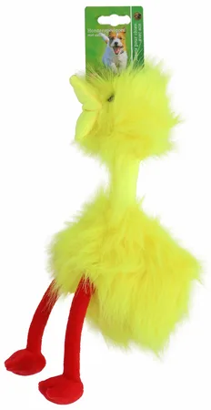 Boon Hondenspeelgoed Fluffy Bird met Pieper Geel 35cm