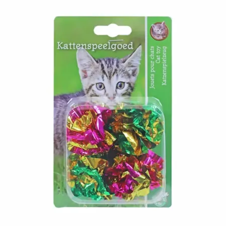 Boon Kattenspeelgoed Crinkelbal Multicolor 4st