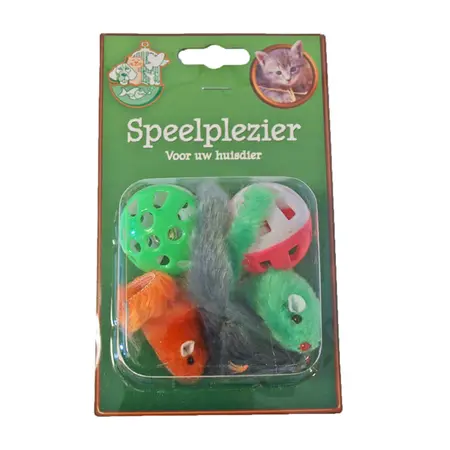 Boon Kattenspeelgoed Set Muis Rammelbal
