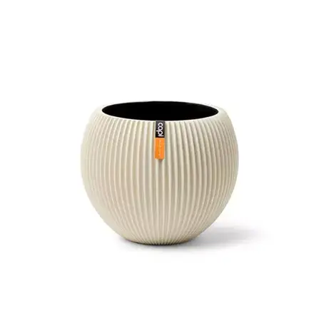 Capi Bloempot Vaas Bol Groove Beige Ø18cm