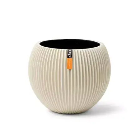Capi Bloempot Vaas Bol Groove Beige Ø29cm