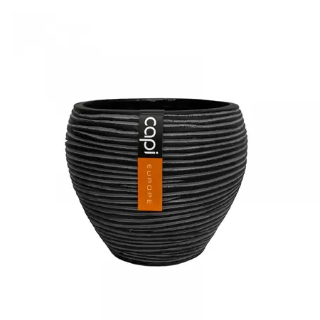 Capi Vaas Taps Rib 9cm Zwart