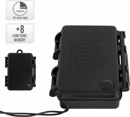 Clusterverlichting 192 LED 1,4m WW Zwart