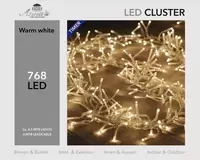 Clusterverlichting 768 LED 4,5m WW Transparant