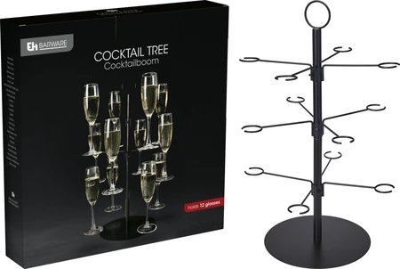 Cocktailboom 3-laags Metaal Zwart 55,5cm