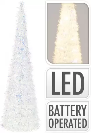 Deco Piramide 10 LED 37cm Parelmoer