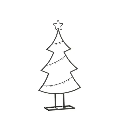 Decoratie Kerstboom Metaal H.78,5cm Zwart