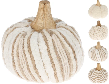 Decoratie Pompoen Katoen Ø11cm Assorti 1st