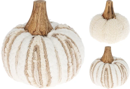 Decoratie Pompoen Katoen Ø9cm Assorti 1st