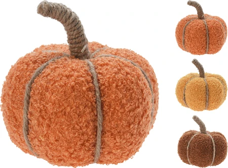 Decoratie Pompoen Teddy 13cm Assorti 1st
