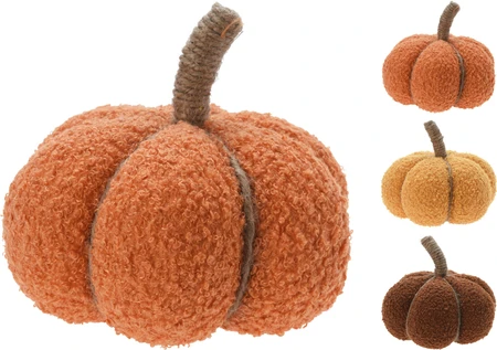 Decoratie Pompoen Teddy 17cm Assorti 1st