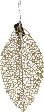 Decoratieblad Clip Glitter Goud 25cm Assorti 1st