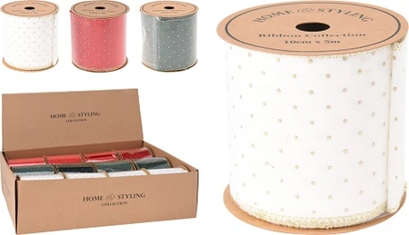 Decoratielint Gouden Stippen Velvet 10x500cm Assorti 1st