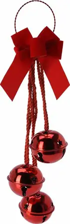 Deurhanger Kerstbellen Rood 44,5cm