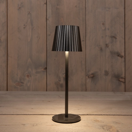 Draadloze Tafellamp Ribbel Antraciet 27,5cm