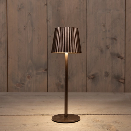 Draadloze Tafellamp Ribbel Brons 27,5cm