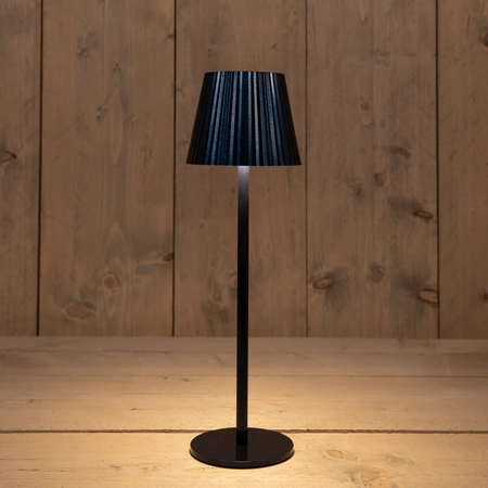 Draadloze Tafellamp Ribbel Zwart 27,5cm