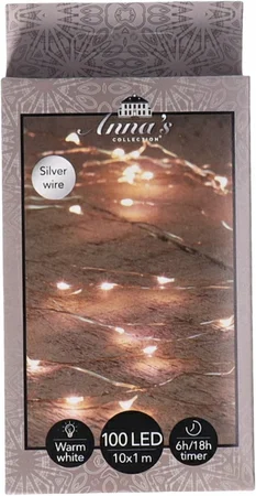 Draadverlichting Cascade Zilver 100 LED 10x1m