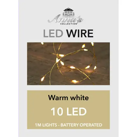 Draadverlichting Goud 10 LED 1m WW