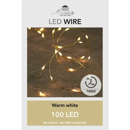 Draadverlichting Goud 100 LED 5m WW