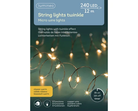 Draadverlichting Koper 240 LED 12m CW