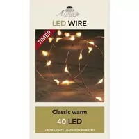 Koperdraadverlichting 40 LED 2m Timer