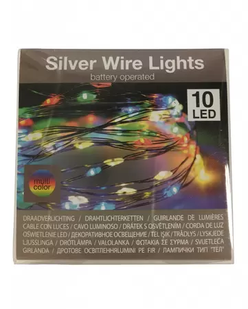 Draadverlichting Zilver 10 LED 1m Multicolor