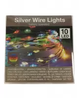 Draadverlichting Zilver 10 LED 1m Multicolor