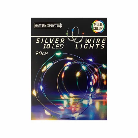 Draadverlichting Zilver 10 LED 90cm Multicolor