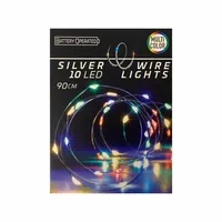 Draadverlichting Zilver 10 LED 90cm Multicolor