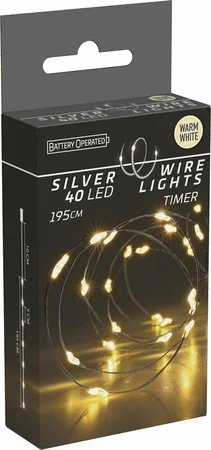 Draadverlichting Zilver 40 LED 1,95m WW