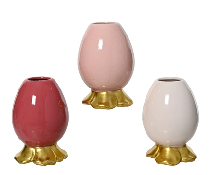 Een-bloemvaas Keramiek Roze 9cm Assorti 1st