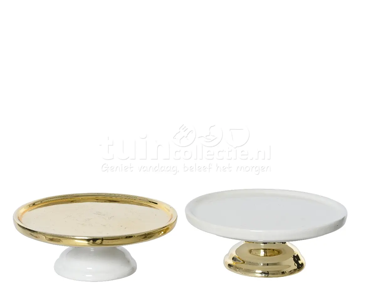 Etagère Keramiek Wit Goud Ø10cm Assorti 1st
