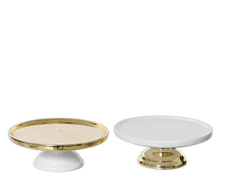 Etagère Keramiek Wit Goud Ø10cm Assorti 1st