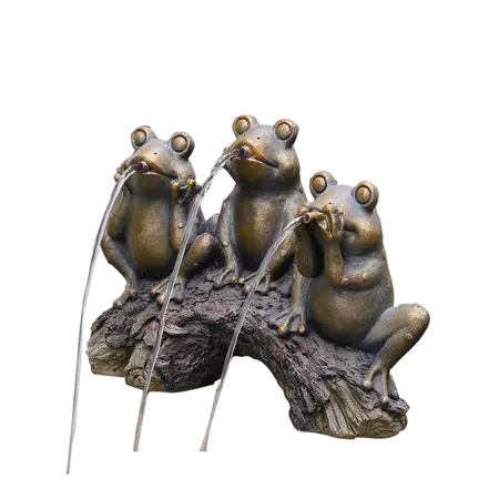 Fontein Kikkers op Boomstam 31cm