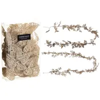 Guirlande Glitter Blad 180cm Champagne Assorti 1st