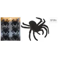 Halloween Decoratie Spinnen Zwart 6st