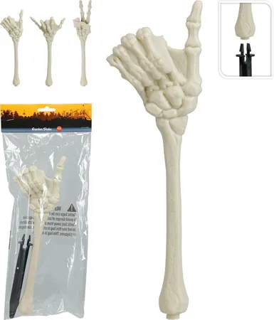 Halloween Tuinsteker Skelet Hand 46cm Assorti 1st