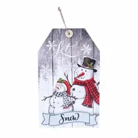 Houten Decoratiebord Let it Snow 6 LED 23x39cm